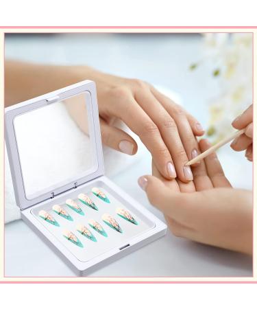 Meekoo 30 Pcs Press on Nail Packaging Box with 90 Pcs Adhesive Tape - White Acrylic Display Storage for Nail Salon - Buy Online on GoSupps.com
