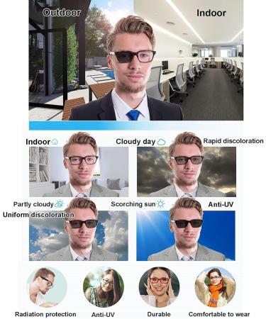 Buy BAFAFA Self-Tinting Reading Glasses - Unisex UV400 Solar Readers with Steel Spring Hinges Black+Red +1.75 - Buy Online on GoSupps.com