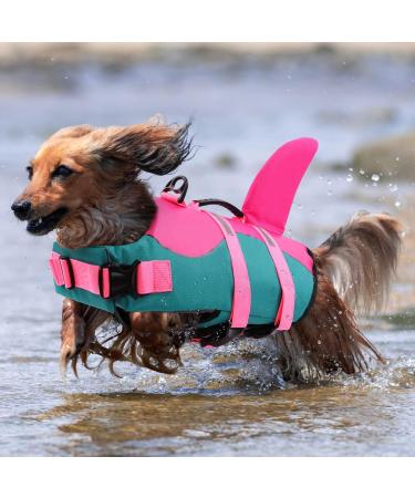 Cit toile Dog Life Jacket - Lightweight & Safe Swimming Vest for Small Medium & Large Dogs - Denim Blue & Pink - Reflective Handle for Water Sports - Buy Online on GoSupps.com