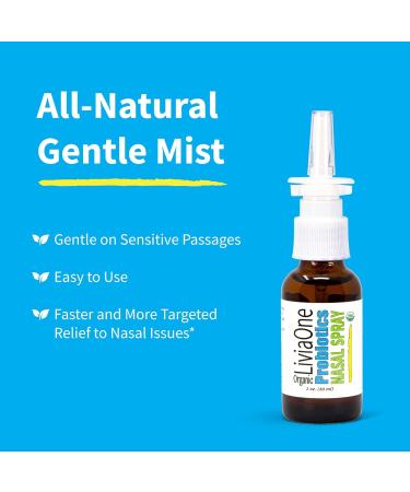 LiviaOne Probiotics Nasal Spray - Natural Sinus Relief for Allergies & Congestion - 1 Fl Oz - Buy Online on GoSupps.com