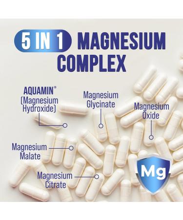 Magnesium Complex Capsules 500mg - High Absorption Chelated Magnesium Mineral Supplements - with Oxide Glycinate Malate Citrate for Muscle Bone and Heart Health Support - 120 Capsules 120 Count (Pack of 1) - Buy Online on GoSupps.com