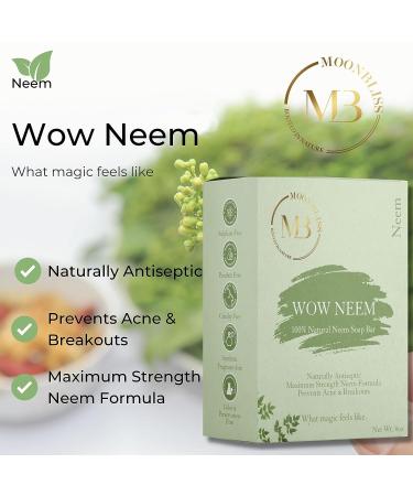 Organic Neem Soap Bar with Essential Oils - Antifungal, Moisturizing, Acne Relief | For Dry, Itchy Skin | Includes Free Exfoliating Bag - Buy Online on GoSupps.com