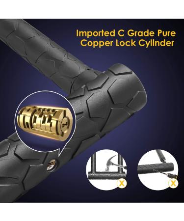 Bike U Lock 20mm Heavy Duty Combination D Lock with 4ft Security Cable | Anti Theft Bicycle Secure Lock with Mounting Bracket - Buy Online on GoSupps.com