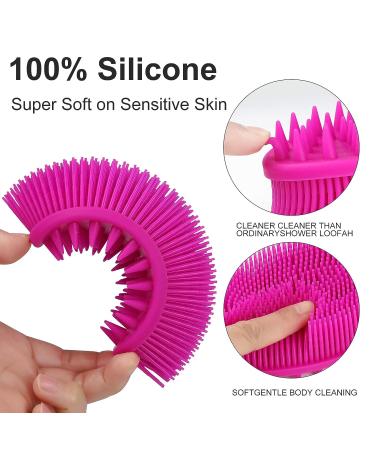 2pcs Upgrade Silicone Body Scrubber Set - Exfoliating Body Brush, More Hygienic & Lathers Well - Black & Purple - Buy Online on GoSupps.com