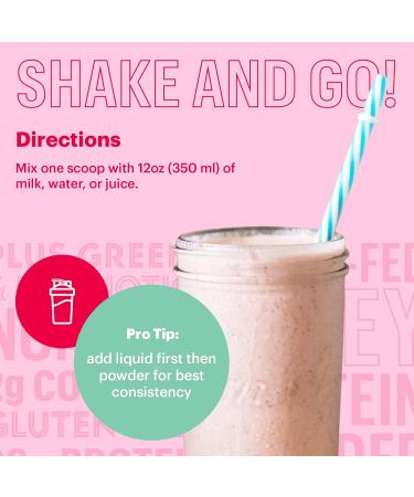 Natreve Whey Protein Powder - 28g Grass-Fed Whey with Amino Acids Probiotics & Collagen - Gluten Free Strawberry Shortcake - 18 Servings - International Shipping Available - Buy Online on GoSupps.com
