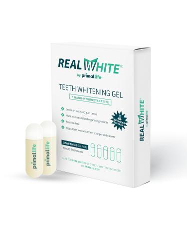 Primal Life Organics Real White Teeth Whitening Gel Pods - Organic All-Natural No Peroxide or Bleach - 10 Treatments