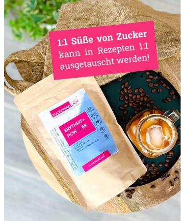Sucker-Free Erythritol + Stevia Powder - 1:1 Sugar Replacement 500g | Calorie-Free Sweetener for Diabetics & Health-Conscious - Buy Online on GoSupps.com