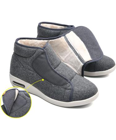 ZHENSI Diabetic Shoes - Wide Adjustable Slippers for Men and Women - Grey - Buy Online on GoSupps.com