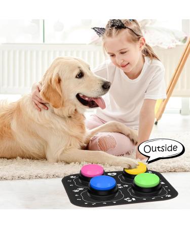 Reaque Dog Training Buzzer Set - 4 Recording Function Sound Buttons with Rubber Mat for Interactive Pet Training | International Shipping Available - Buy Online on GoSupps.com