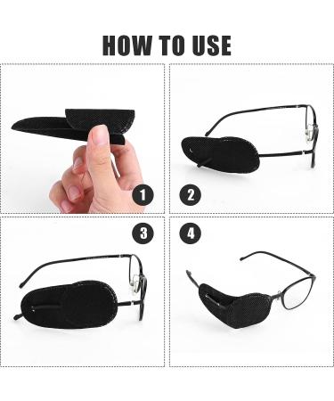 6pcs Black Reusable Lazy Eye Patches for Adults & Kids - Treat Amblyopia & Strabismus (Large) - Buy Online on GoSupps.com