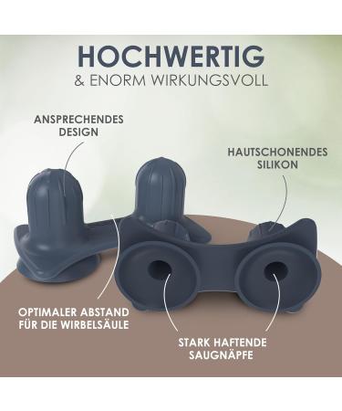 Chirogun Duo Trigger Point Presser | Suction Cup Back Massage Device for Spine Foot Neck & Sciatica Relief - Midnight Black - Buy Online on GoSupps.com