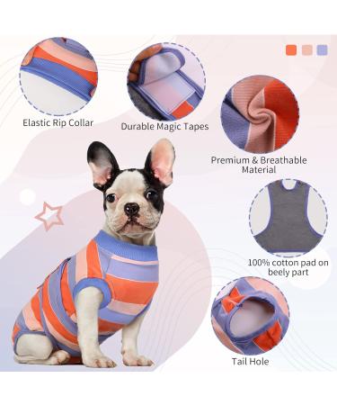 Kuoser Dog Recovery Suit - Breathable Post-Op Body for Male & Female Dogs Anti-Wound Support E-Collar Alternative in Orange & Blue - Buy Online on GoSupps.com