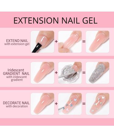 UR SUGAR Poly Nail Gel Kit: 6 Jelly Pink Shades - Poly Extension Gel Set with Slip Solution & Manicure Tools - Buy Online on GoSupps.com