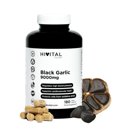 Black garlic 9000 mg.180 vegan capsules for 6 months.Black crawl extract without smell allium sativum.Natural antioxidant for stress and cardiovascular health