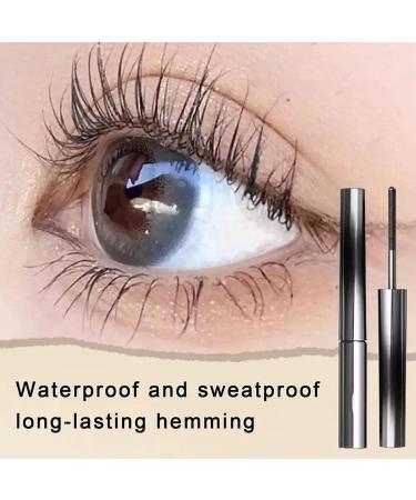 Hardcore Brushless Mascara Curling Mascara Set Waterproof Long-Lasting Non-Falling Non-Clumping Mascara Ultra-Slim Metallic Mascara for Charming Eye Makeup Black+black - Buy Online on GoSupps.com