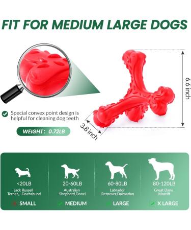 Shop Cvalin Dog Toys for Large Breeds | Aggressive Chew Cubes & Dental Cleaning Stick - Red - Buy Online on GoSupps.com