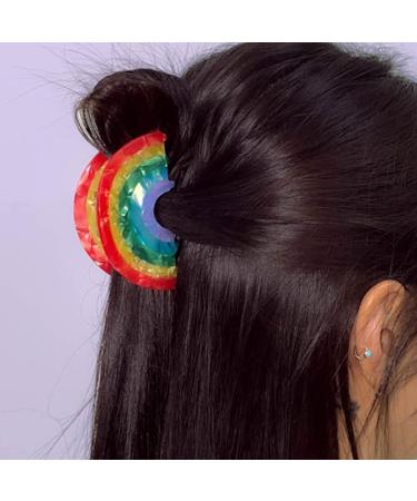 Sweet Style Hair Clip Delicate Rainbow Shape Hair Claw for Woman Long Short Hair Delicate Duckbill Hair Clip for Woman Barrettes and Hair Clip for Girls Cute Hair Clip for Girls Hair Clip for Styling Rainbow Grab - Buy Online on GoSupps.com