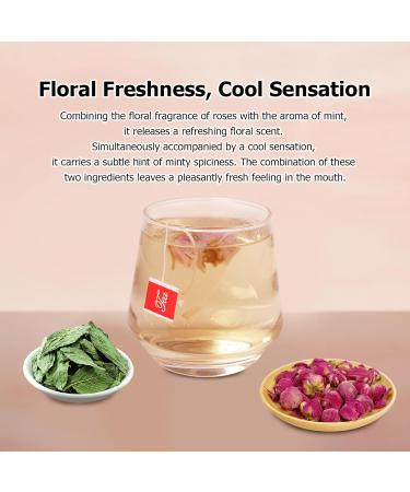 Rose Mint Tea: Digestion Support, Anxiety Relief, Sleep Aid & Skin Care - 20 Teabags - Buy Online on GoSupps.com