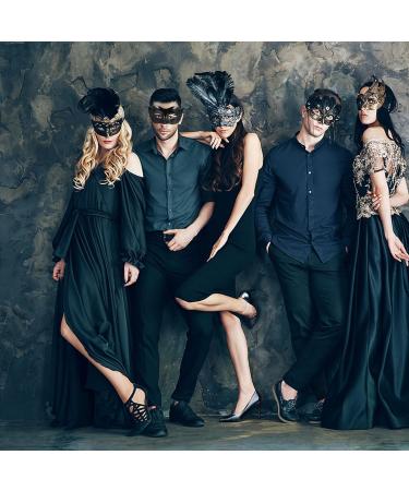 Buy Warmhm Black Masquerade Costume Mask - Stylish Venetian Eye Mask for Men & Women | Perfect for Parties & Events - Buy Online on GoSupps.com