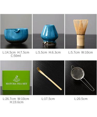 B Baosity 5 Pieces Matcha Tea Set Japanese Ceremonial Matcha Full Set Stainless Sifter Matcha Ceremony Set for Matcha Ceremony Office Blue - Buy Online on GoSupps.com