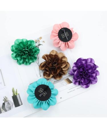 Dizila 12 Pack Large Satin Flower Hair Clips for Women, Girls, Teens & Kids - Buy Online on GoSupps.com
