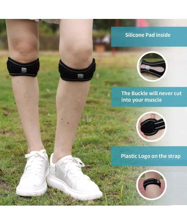 Bounfend Patella Knee Strap - Adjustable Brace for Arthritis, Tendonitis, and Knee Pain Relief - Pack of 2 Black - Buy Online on GoSupps.com