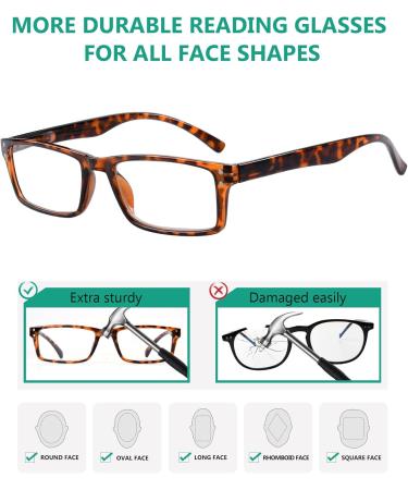 Eyekepper Spring Hinge Retro Reading Glasses - 5-Pack Mix Sunshine Readers +3.00 Rectangle - International Shipping Available - Buy Online on GoSupps.com