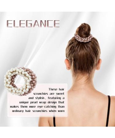 Dizila 10 Pack Stretchy Glitter Hair Scrunchies - Sparkly Pearl & Beaded Hair Ties for Women & Girls - Buy Online on GoSupps.com