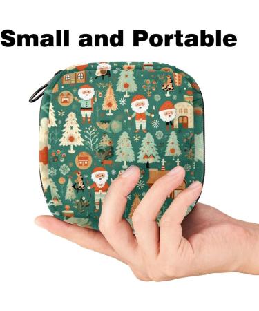 Muooum Menstrual Pad Bag - Stylish Zip Taming Bag for Tampons | Christmas Candy Rod Pattern | 1 Count (Pack of 1) - Perfect for Women & Girls - Buy Online on GoSupps.com