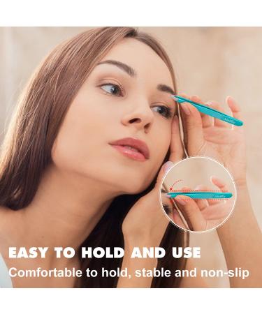 Mabox Professional Tweezers Set with Case - 4 Pieces Slanted and Pointed Stainless Steel Tweezers Set  Precision Slant Tweezers for Eyebrows  Facial Hair  Ingrown Hair  Splinter and Blackhead (White) AWhite - Buy Online on GoSupps.com