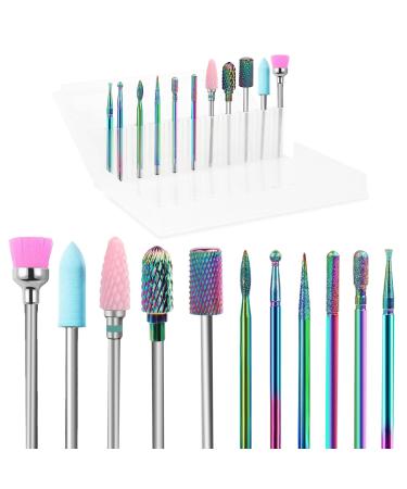 VMUGGA 11 pieces of nail miller attachments bits set electric cuticle milling milling cutter bits gel acrylic nail skin grinding head Geln gel remover accessories for electrical nail file manicure pedicure nail care