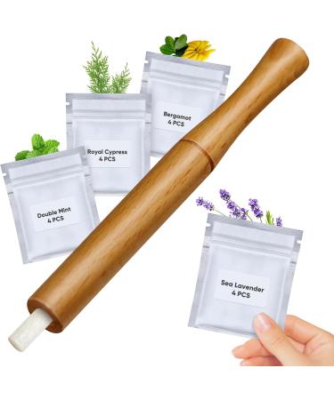 Quit Bad Habit Air Device Refreshing Refresh Natural Plant ExtractLifts Spirits Upgraded Version Wood 4 Pcs