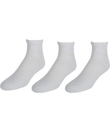 CTM Men's Loose Fit Diabetic Ankle Socks - 3 Pair Pack (White) | One Size - Buy Online on GoSupps.com