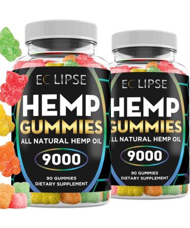 Eclipse Hemp Hemp Gummies Advanced Relaxing Gummy with Hemp Oil 9000mg - 90 Gummy - Pack Of 2