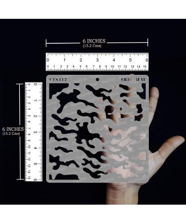 CrafTreat Camouflage Stencils - 6x6 Inches - Reusable DIY Art Stencils for Wood, Canvas, Paper, Fabric, Floor, Wall, and Tile | Camouflage Pattern - Buy Online on GoSupps.com