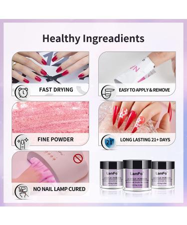 LanFo 12 Colors Acrylic Powder Set Pink Purple Glitter Acrylic Nail Powder  Kit Colorful Professional Polymer