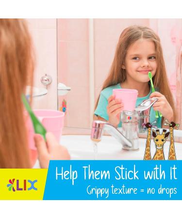 55Dental Kids Soft Giraffe Toothbrush Set - Easy-Grip Bristle Cover, Self-Standing, Splited Bottom - Ages 3-9 - by Lix - Buy Online on GoSupps.com