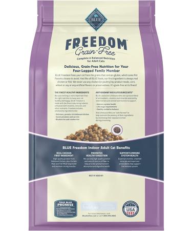 Blue Buffalo Freedom Grain Free Natural Indoor Adult Dry Cat Food Chicken 5lb - Single Pack - Buy Online on GoSupps.com