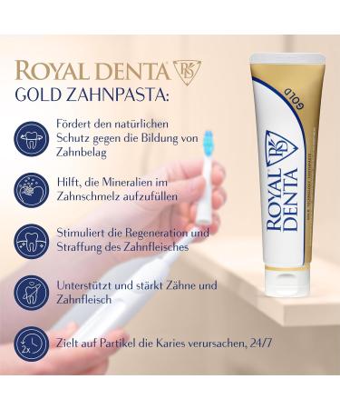 Royal Denta Gold Fluoride-Free Toothpaste with Pure Gold Nano Particles - Remineralizing & Regenerating 130g - International Shipping Available - Buy Online on GoSupps.com
