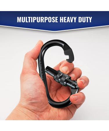 XTEK Climbing Carabiner Clip - UIAA Certified 25kN - Large Heavy Duty Steel Carabiners for Climbing, Hammocks & Camping - 2pc - Buy Online on GoSupps.com
