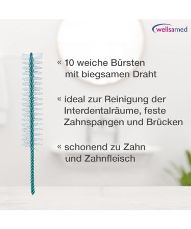 Wellsamed Wellsabrush Interdental Brushes - 10 Pack Size L (ISO 2: 0.52 mm) for Effective Cleaning of Interdental Spaces - Buy Online on GoSupps.com