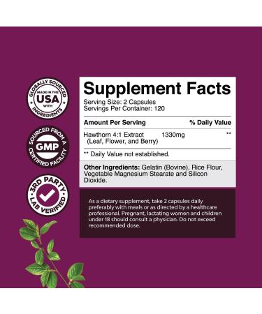 Natures Craft High Strength Hawthorn Berry Complex Extract 4:1 - 240 Capsules - Buy Online on GoSupps.com