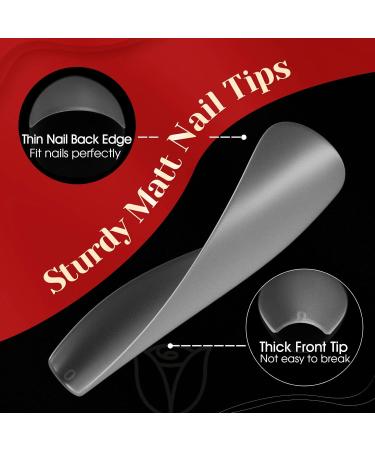 Rosalind Gel Nail Tips - 300PCs Medium Ballerina Full Cover Matt - No-File Soft Gel Nail Tips for Extensions - 15 Sizes - Ideal for Professional & DIY Use - Buy Online on GoSupps.com