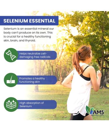 America Medic & Science Selenium 200mcg - 60 Tablets | Pure Dietary Supplement for Immune & Thyroid Health | Antioxidant for Men and Women - Buy Online on GoSupps.com