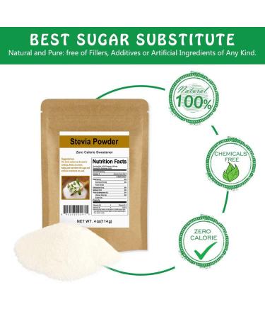 CCnature Stevia Powder Extract 4oz - Natural Zero Calorie Sweetener - Buy Online on GoSupps.com