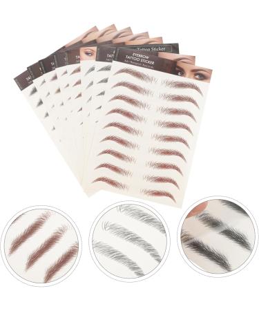WOONEKY 8pcs Imitation Eco Eyebrow Sticker Transfer Eyebrow 6d Hair-like Eyebrows Fake Transfer Stickers - Buy Online on GoSupps.com