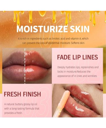 Honey 2 Pack Natural Shimmering Moisturizing Lip Gloss - Non-Sticky Hydrating Liquid Lip Care - Fruit Flavored Lip Oil for Dry Lips - Blur Lip Lines - Buy Online on GoSupps.com