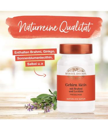 B rbel Drexel Brain Active Tablets - 100% Vegan Brahmi & Lecithin | Boost Concentration & Memory | Ayurveda - 90 STK - Buy Online on GoSupps.com