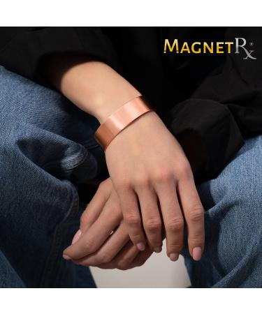 Magnetrx Pure Copper Magnetic Hardship Bracelet - Adjustable Women's Bangle with 12 Magnets (Brushed Copper M/L) | Shop Now! - Buy Online on GoSupps.com