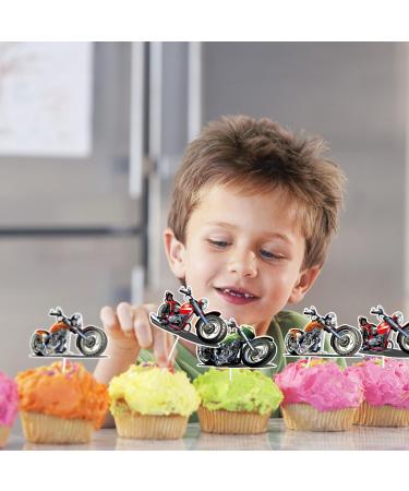 36pcs Retro Motorcycle Happy Birthday Cupcake Toppers - Buy Online on GoSupps.com